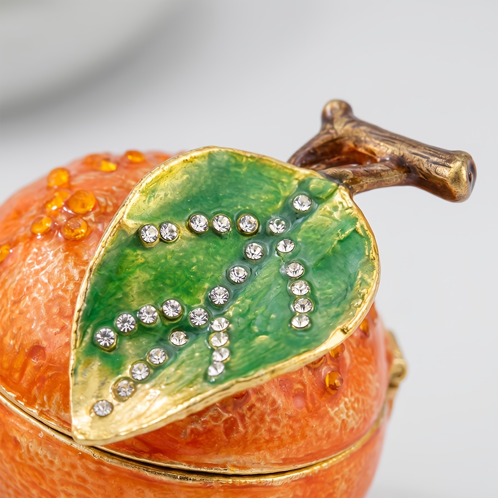 Zinc Alloy Orange Cherry Shaped Jewelry Box